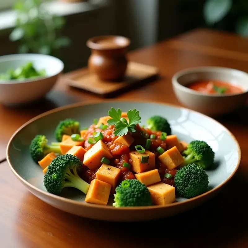 Wok de Tofu y Brócoli: Receta China en Airfryer con Salsa de Soja y Jengibre