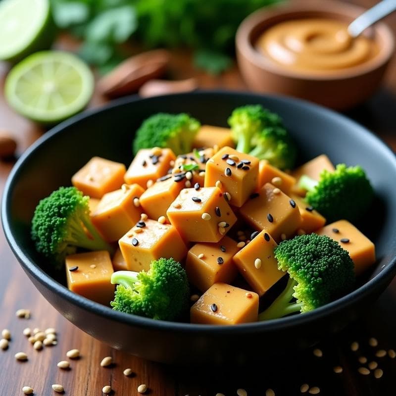 Wok de Tofu y Brócoli con Salsa de Cacahuete: Receta Vegana en Thermomix y Baja en Calorías