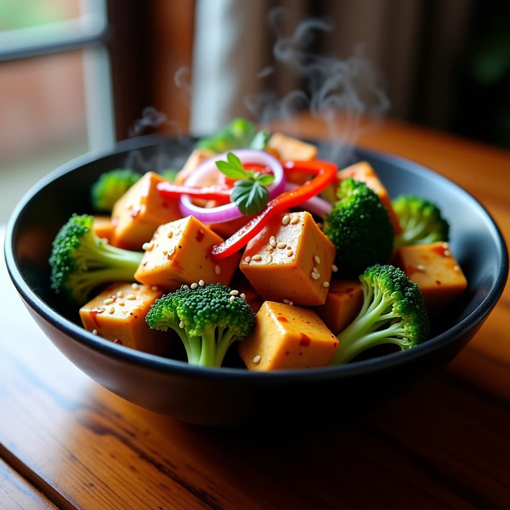 Wok de Tofu y Brócoli con Salsa Teriyaki: Receta en Olla Exprés y Sin Gluten