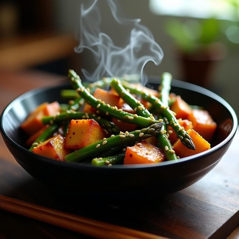 Wok de Tofu y Espárragos con Salsa Teriyaki Casera: Receta en Airfryer y Sin Gluten