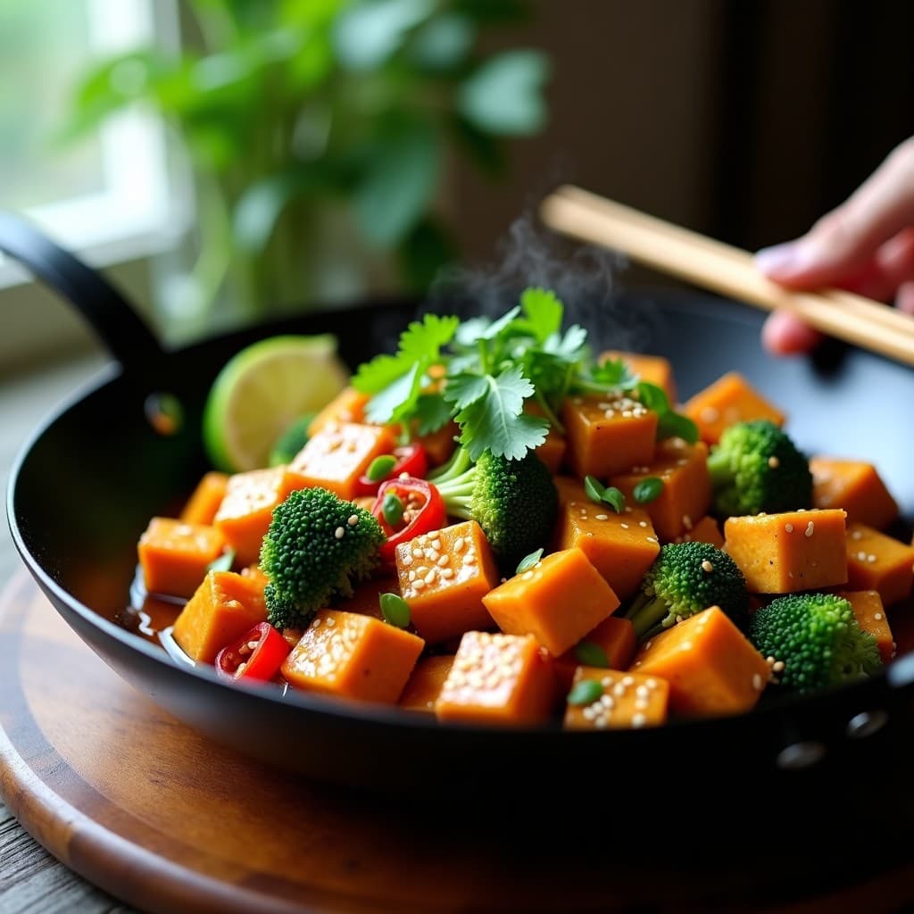 Wok de Tofu Marinado en Salsa de Tamerindo y Brócoli: Receta Tailandesa Vegana y Rápida