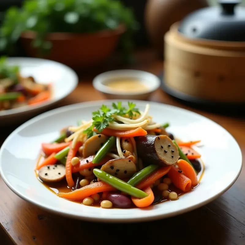 Wok de Verduras con Salsa de Cacahuete: Receta China Vegana y Alta en Fibra