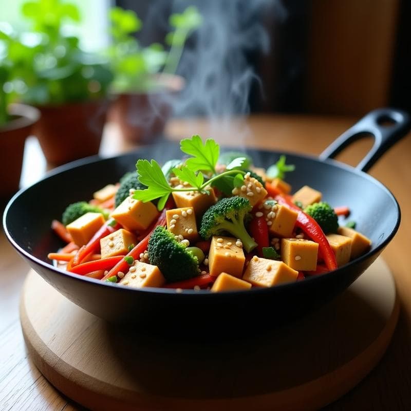 Wok de Verduras y Tofu con Salsa de Cacahuete y Lima: Receta Asiática Rápida y Vegana