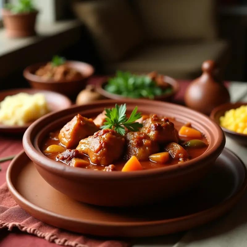 Workshu de Pollo al Estilo Etíope con Berbere: Receta Picante en Olla de Barro