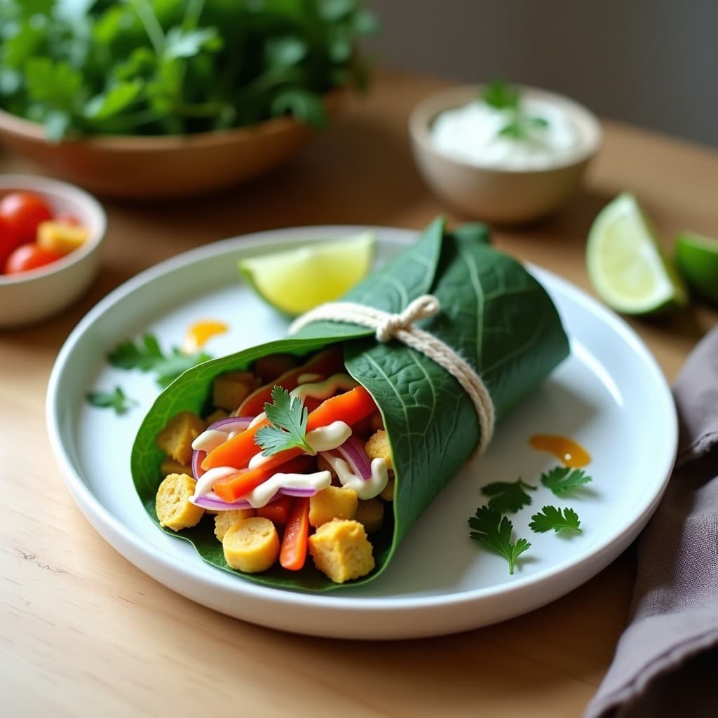 Wrap de Col Rizada y Pollo al Curry: Receta Sin Gluten para Tupper Ligera