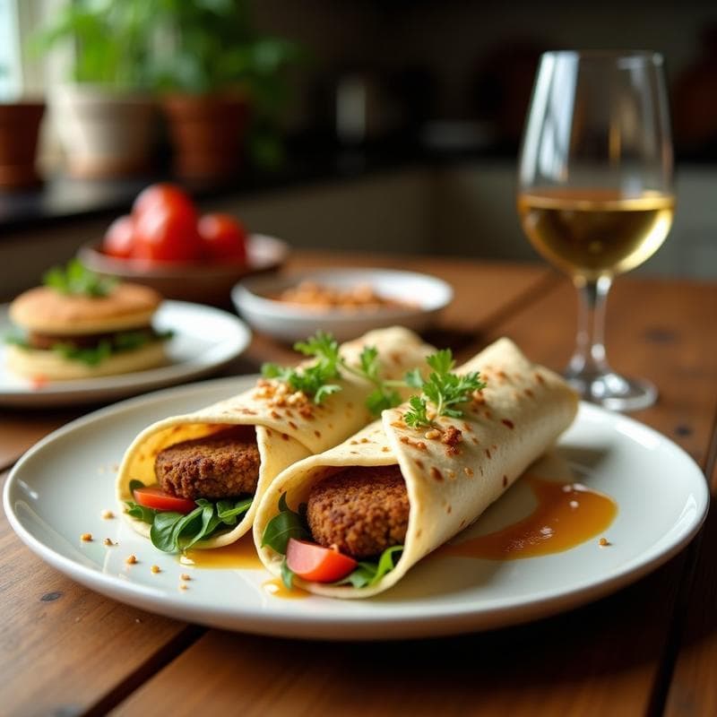 Wraps de Lechuga con Falafel de Garbanzos Negros y Tahini: Receta Keto y Sin Gluten