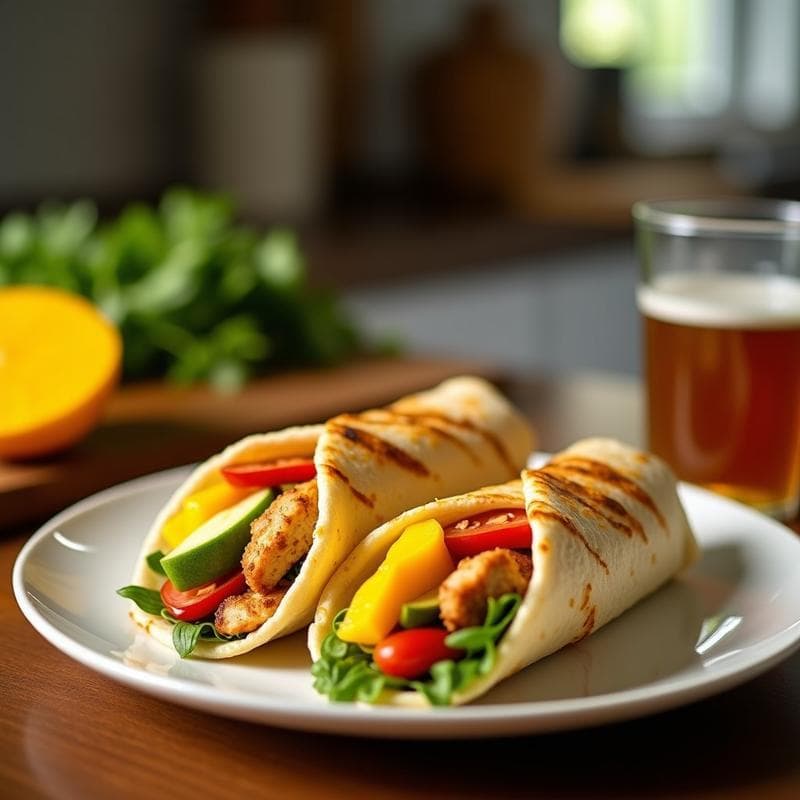 wraps de lechuga con pollo teriyaki y mango: Receta Thailandesa ligera y fresca
