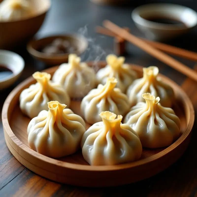 Xiao Long Bao de Champiñones y Jengibre: Dumplings Chinos Veganos al Vapor con Caldo Sorpresa