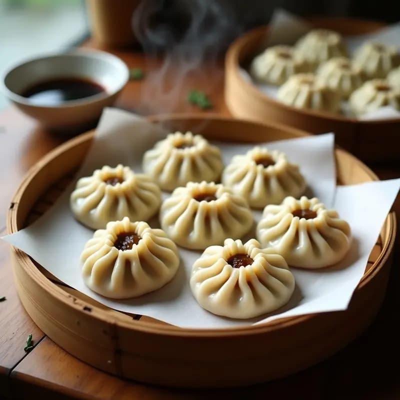 Xiao Long Bao Veganos con Relleno de Champiñones Shiitake: Receta China en Vaporera