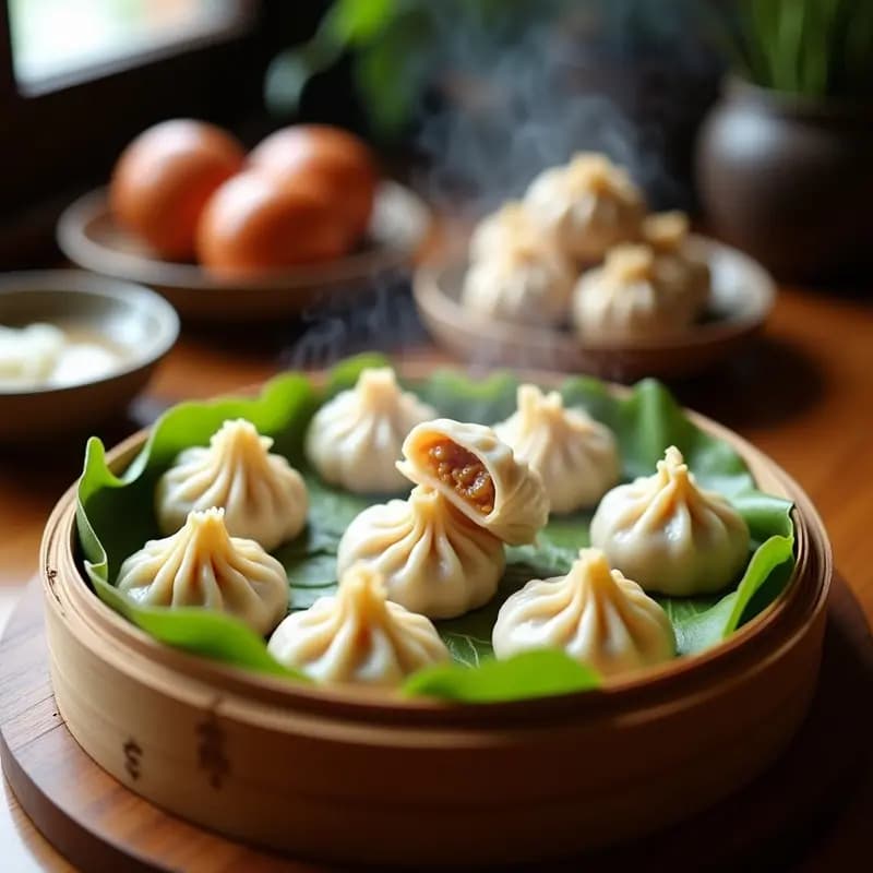 Xiaolongbao de Cerdo y Jengibre: Bolas de Sopa Chinas al Vapor con Caldo Sorpresivo