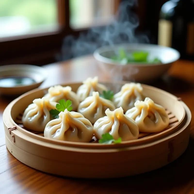 Xiaolongbao Veganos con Relleno de Shiitake y Jengibre: Receta China al Vapor en 20 Minutos
