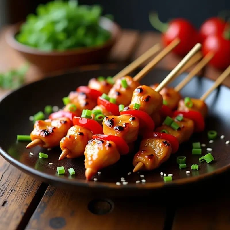 Yakitori de Pollo y Pimiento: Receta Japonesa al Estilo Street Food en Airfryer
