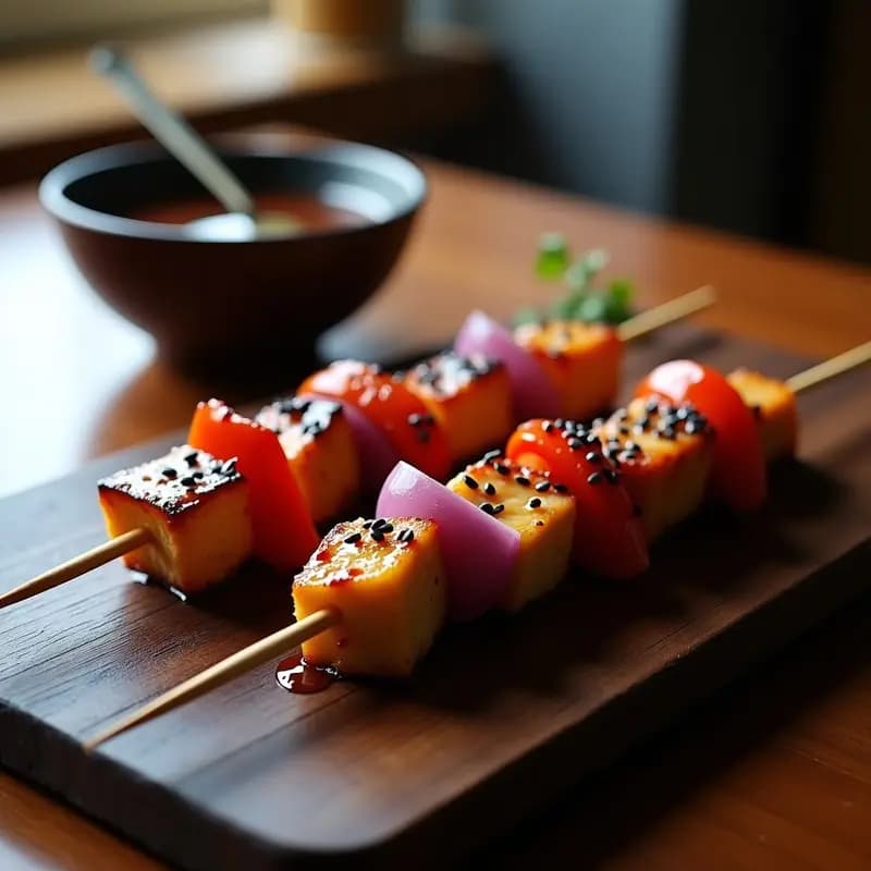 Yakitori de Pollo y Pimiento con Glaseado de Miso: Receta Japonesa en Grill y Alta en Proteína