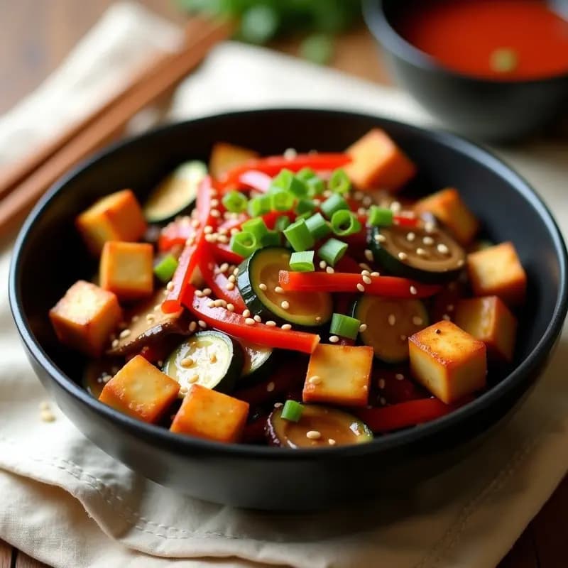 Yasai Itame con Tofu y Salsa Teriyaki: Salteado Japonés Vegano y Rápido