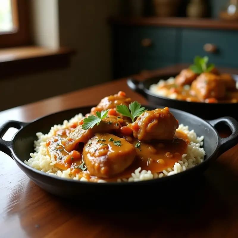 Yassa de Pollo Senegalés con Cebolla y Mostaza: Receta en Olla y Alta en Sabor