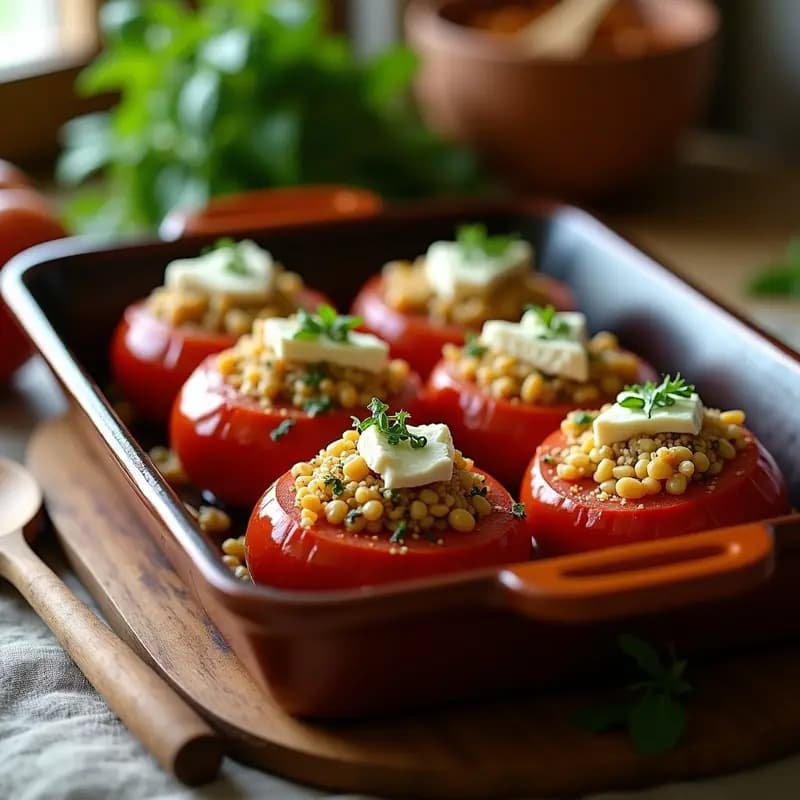 Yemista Griega de Berenjena y Tomate: Rellenos Vegetarianos al Horno