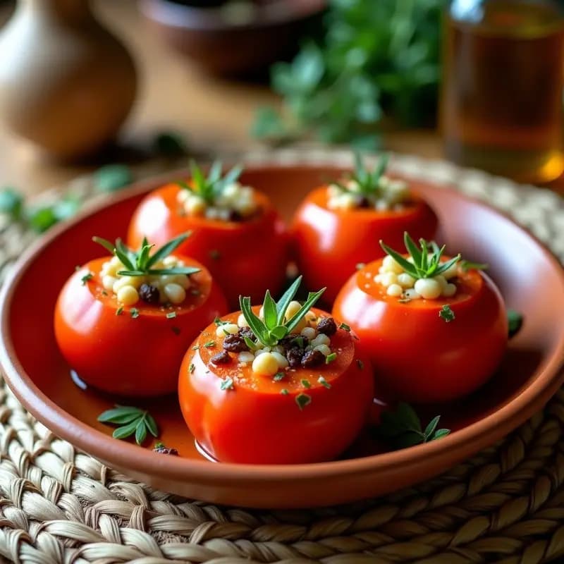 Yemista de Tomate y Arroz Salvaje: Receta Griega en Olla Exprés