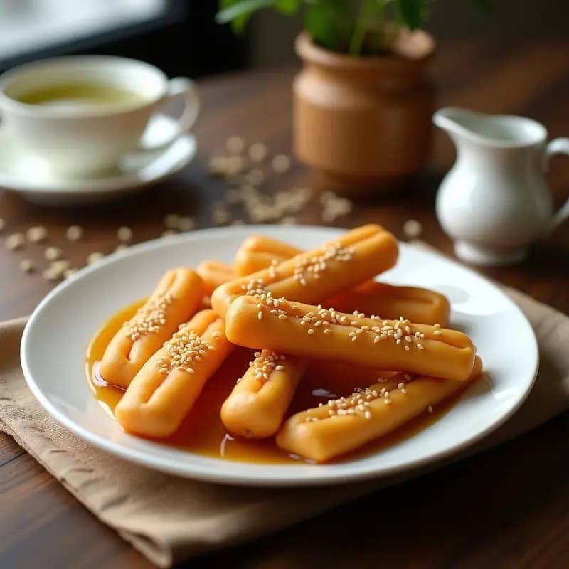 Youtiao Chino: Palitos de Masa Frita con Leche Condensada y Sésamo para Desayunar
