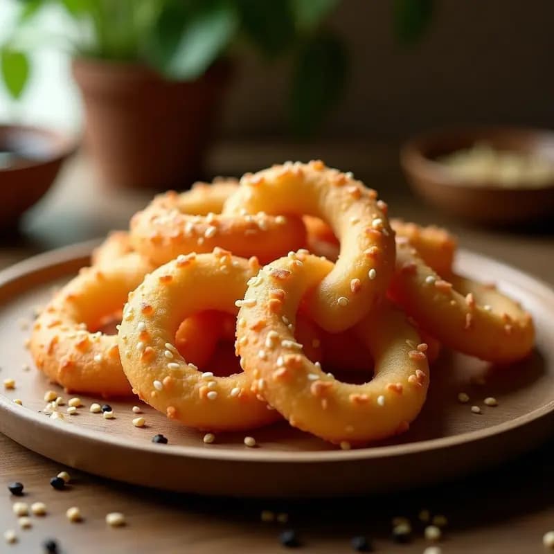 Youtiao Chino con Sésamo: Pan Frito Crujiente Vegano en Airfryer