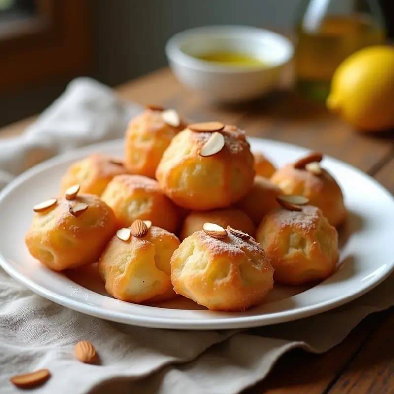 Zeppole Italianas de Harina de Almendra y Queso Ricotta Vegano: Aperitivo Sin Gluten