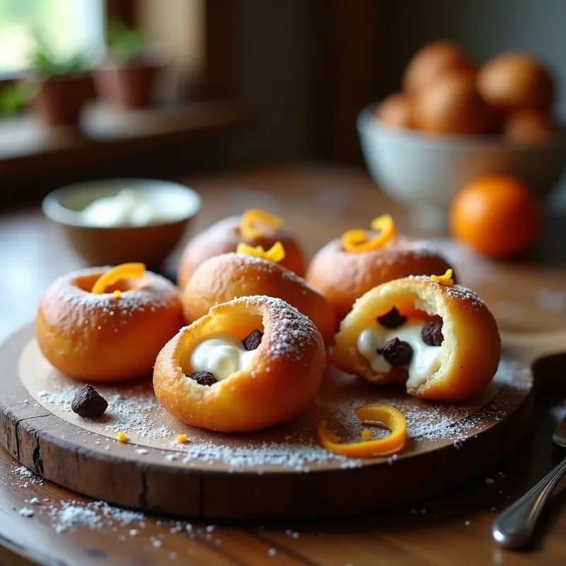 Zeppole Italianas rellenas de Ricotta y Chocolate: Postre de Carnaval en Airfryer