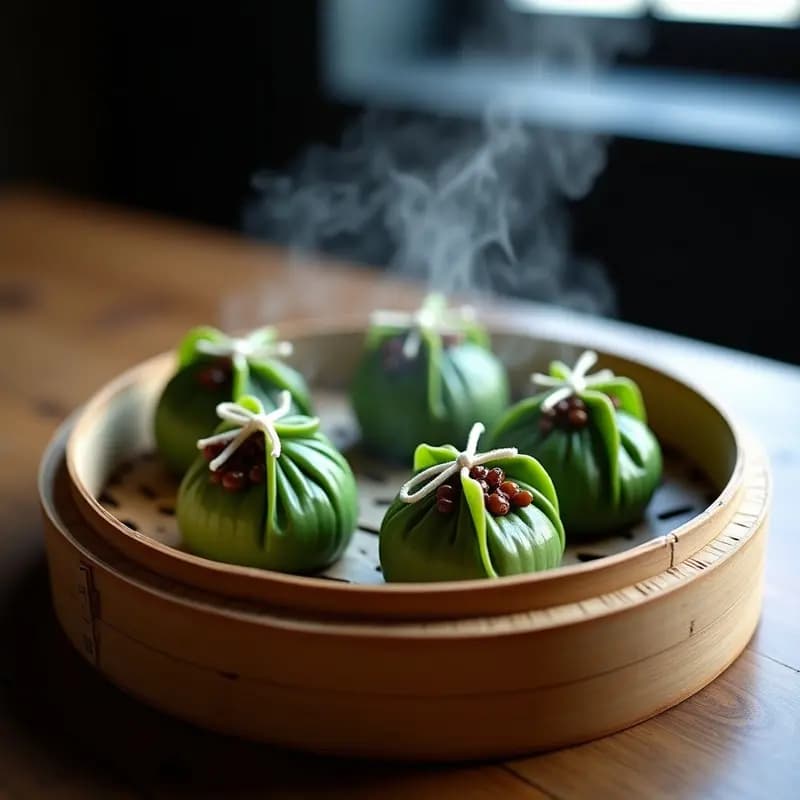Rollitos de Lechuza (Zongzi) con Arroz Glutinoso y Hongos Shiitake: Receta China en Hoja de Loto