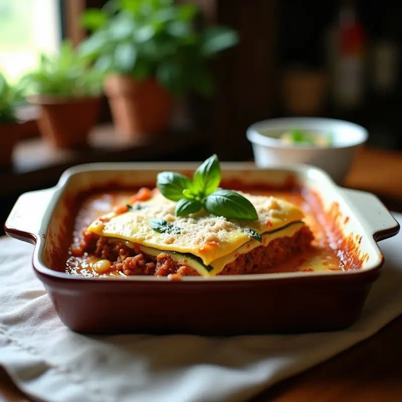 Zucchini Lasagna con Carnes y Bechamel de Almendras: Receta Italiana Keto Sin Pasta