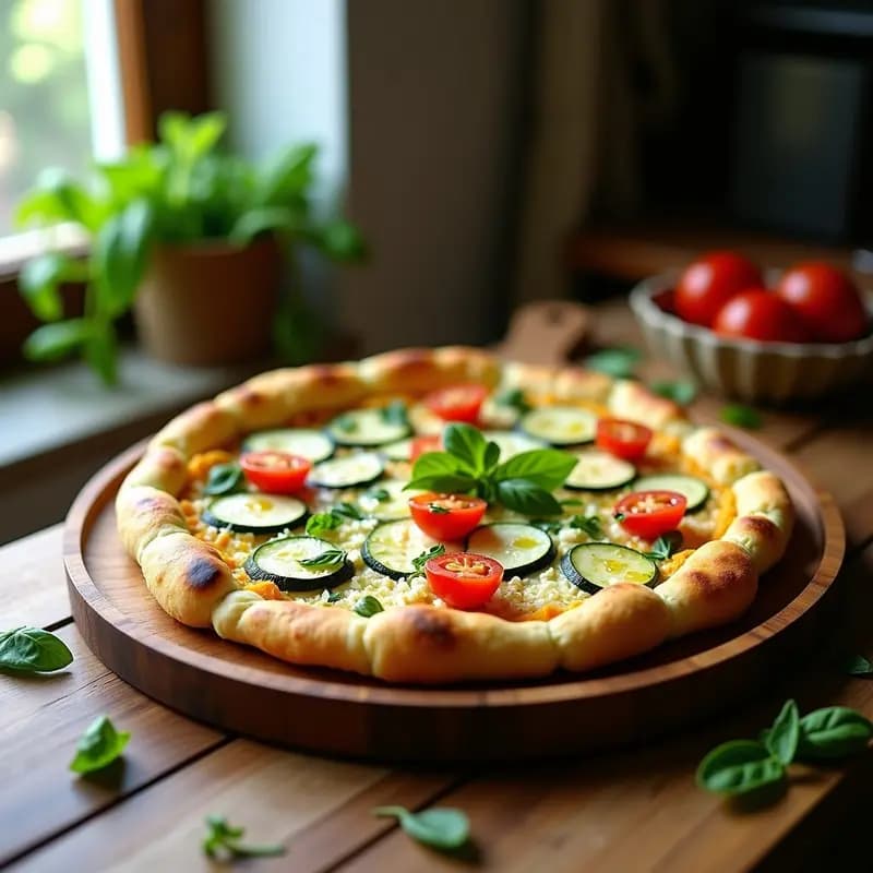 Zucchini Pizza con Base de Coliflor y Queso de Cabra: Receta Italiana Sin Harina