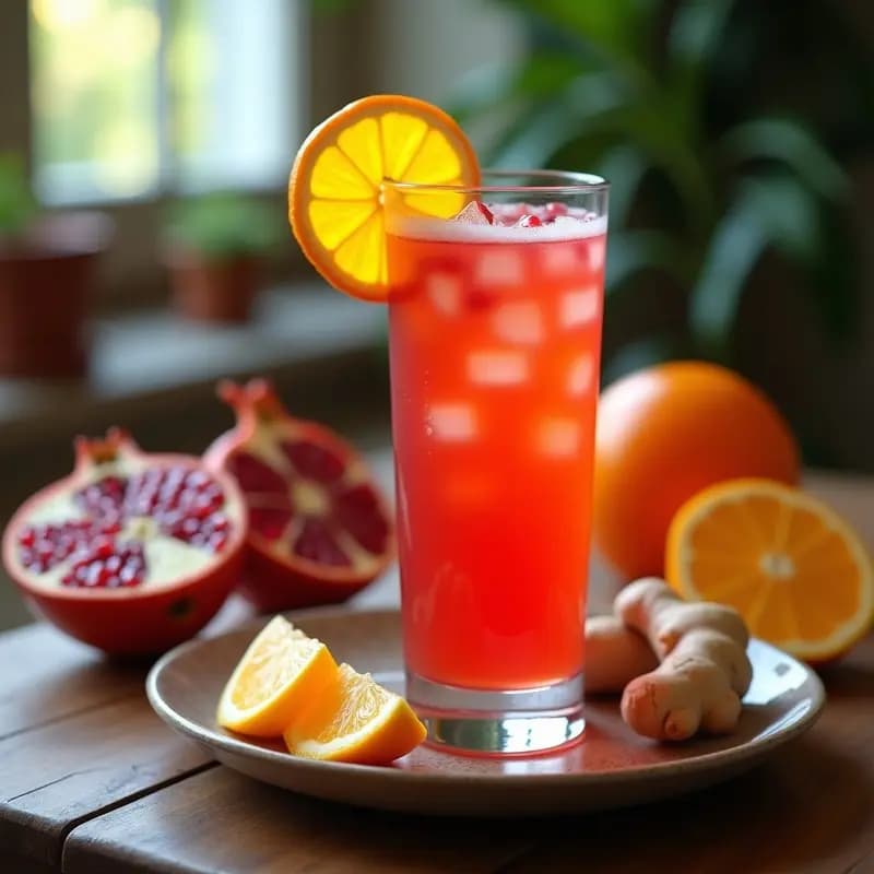 Zumo de Granados con Naranja y Jengibre: Bebida Natural Antiinflamatoria