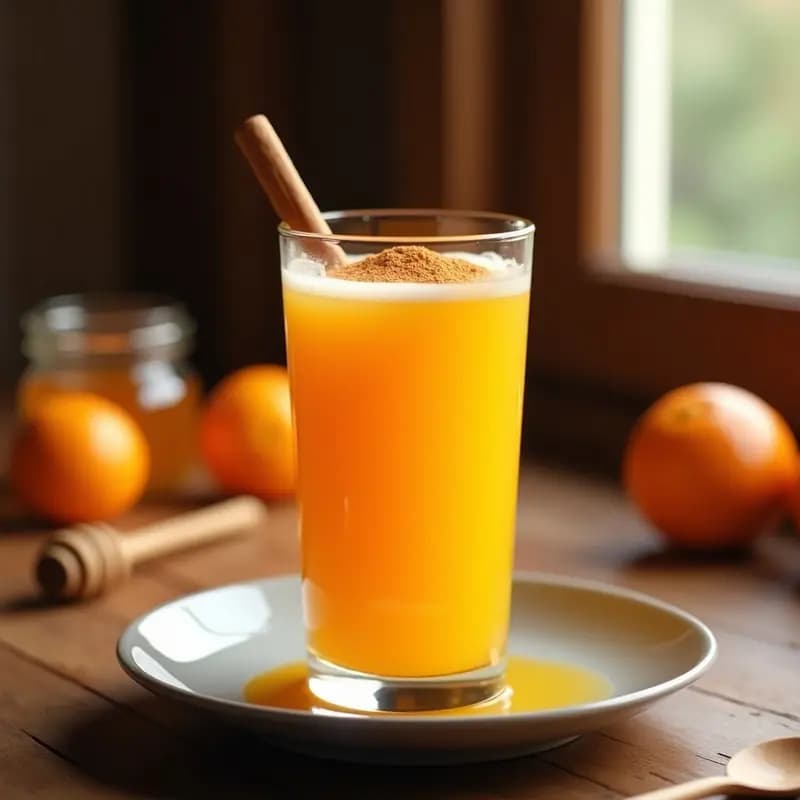 Zumo de Naranja Natural con Canela y Miel: Bebida Energética de Invierno
