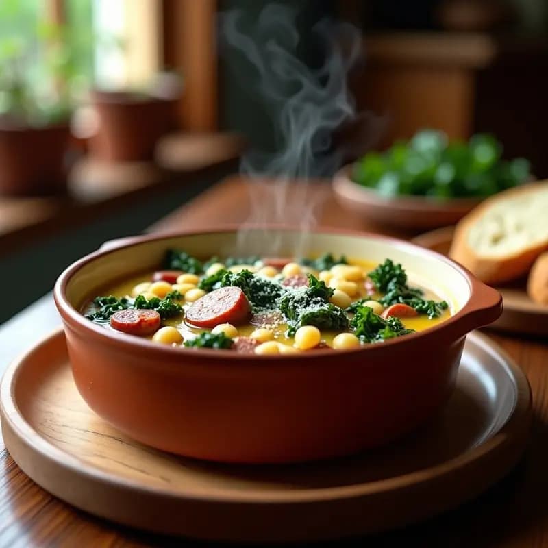 Zuppa Toscana con Salchicha y Kale: Sopa Italiana Cremosa y Reconfortante