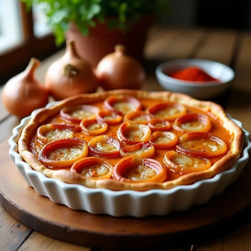 Zwiebelkuchen Española: Tarta Salada de Cebolla, Anchoas y Pimentón