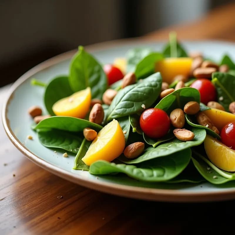 Ensalada de Espinacas con Frutas y Nueces