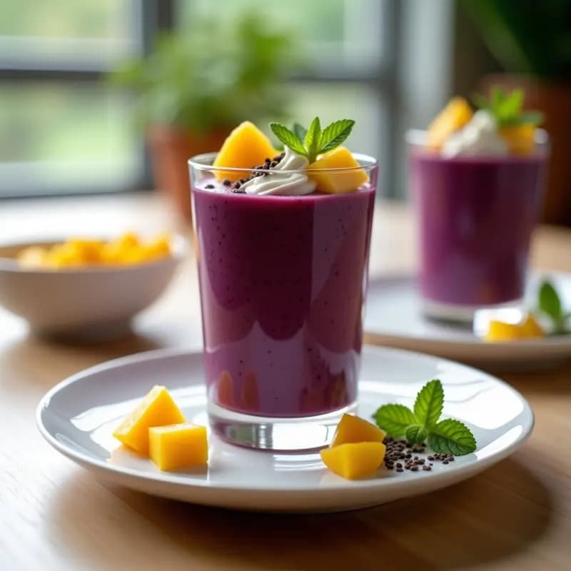 Açaí con Leche Condensada y Frutas Tropicales: Postre Brasileño Energético