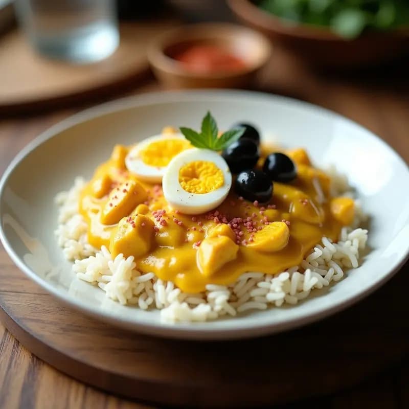 Aji de Gallina con Arroz Blanco: Receta Peruana Crema y Especiada