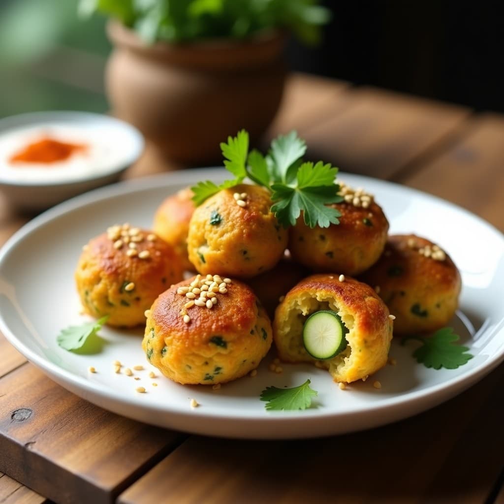 Albóndigas de Garbanzo y Calabacín al Curry: Receta Vegana en Airfryer Sin Aceite