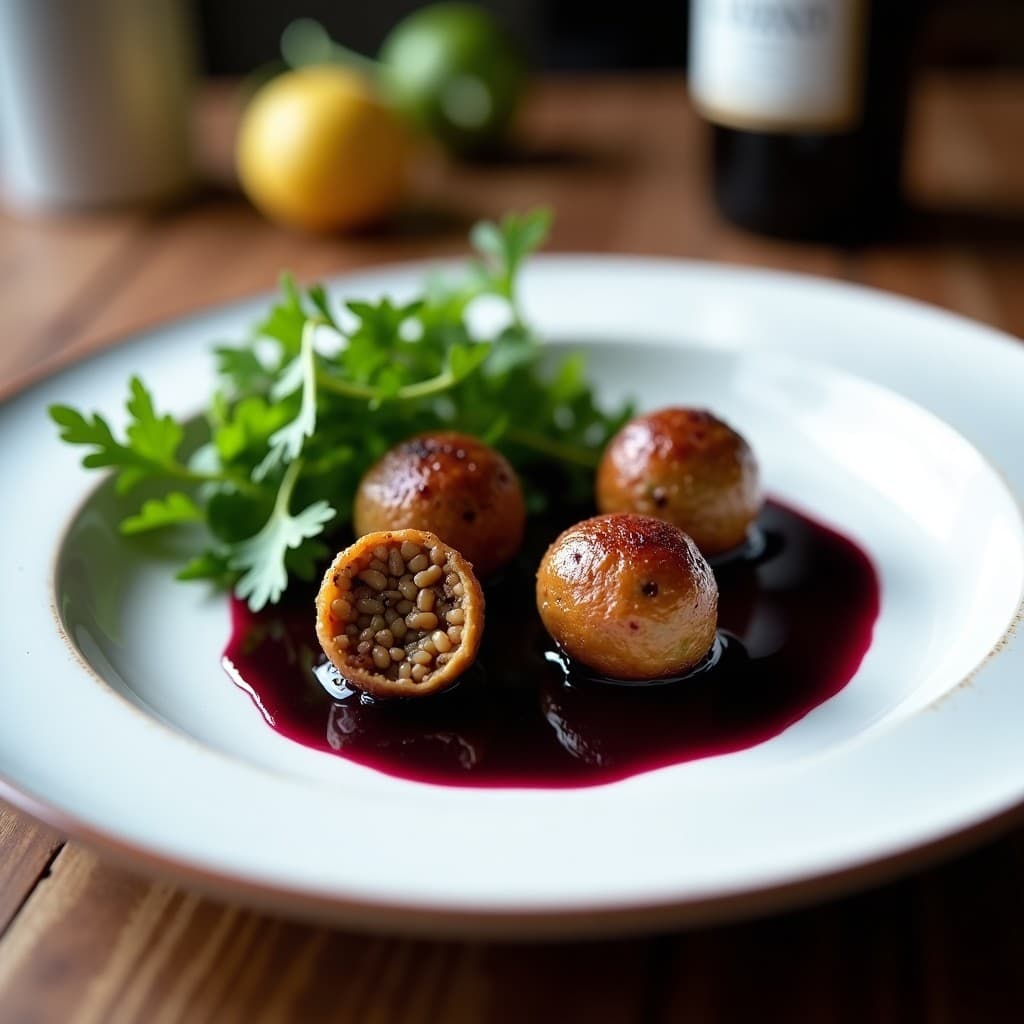 Albóndigas de Lentejas Beluga y Remolacha con Reducción de Vinagre Balsámico: Receta Vegana Gourmet