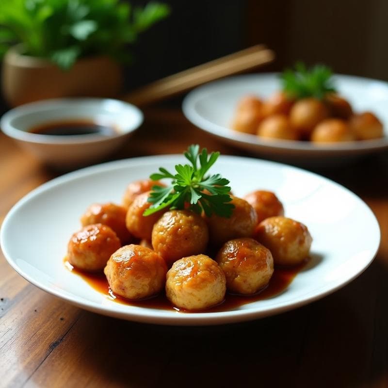 Albóndigas de Lentejas Rojas y Algas Wakame: Receta Japonesa en Olla Exprés con Umami