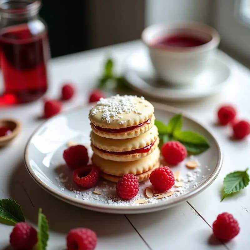 Alfajores Argentinos de Maicena y Mermelada de Frambuesa: Receta Sin Gluten y Baja en Calorías