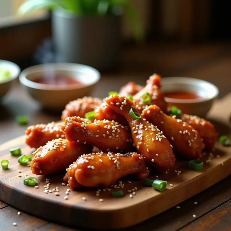 Alitas de Pollo con Glaseado Teriyaki y Semillas de Sésamo: Receta Fusion Japo-Americana Crujiente