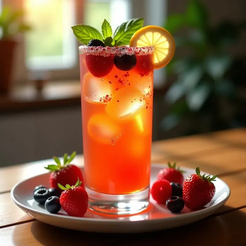 Aperol Spritz con Frutos Rojos y Albahaca: Cóctel Italiano Veraniego y Afrutado