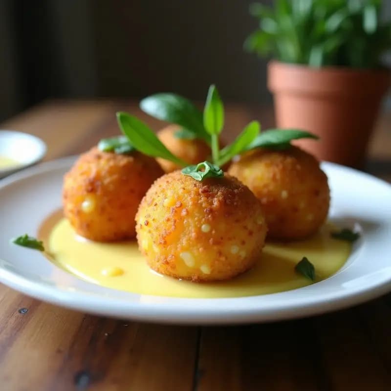 Arancini de Risotto de Azafrán y Champiñones Porcini: Receta Italiana Crujiente en Freidora de Aire