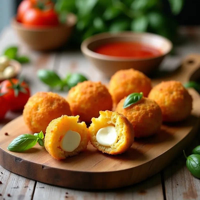 Arancini de Risotto de Azafrán con Corazón de Mozzarella: Aperitivo italiano en Airfryer