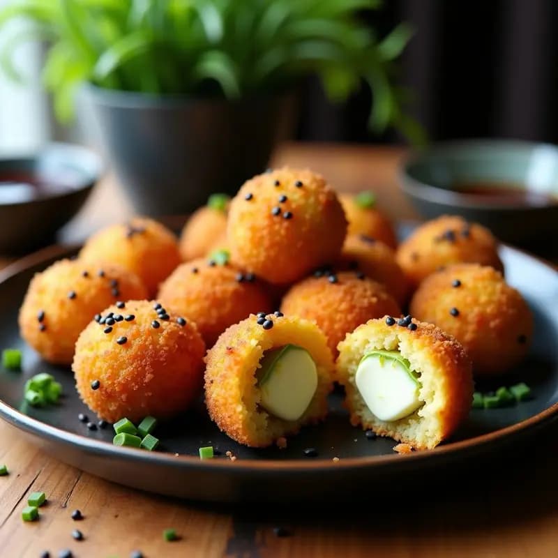 Arancini Japoneses de Wasabi y Queso Philadelphia: Croquetas Fusion en Airfryer