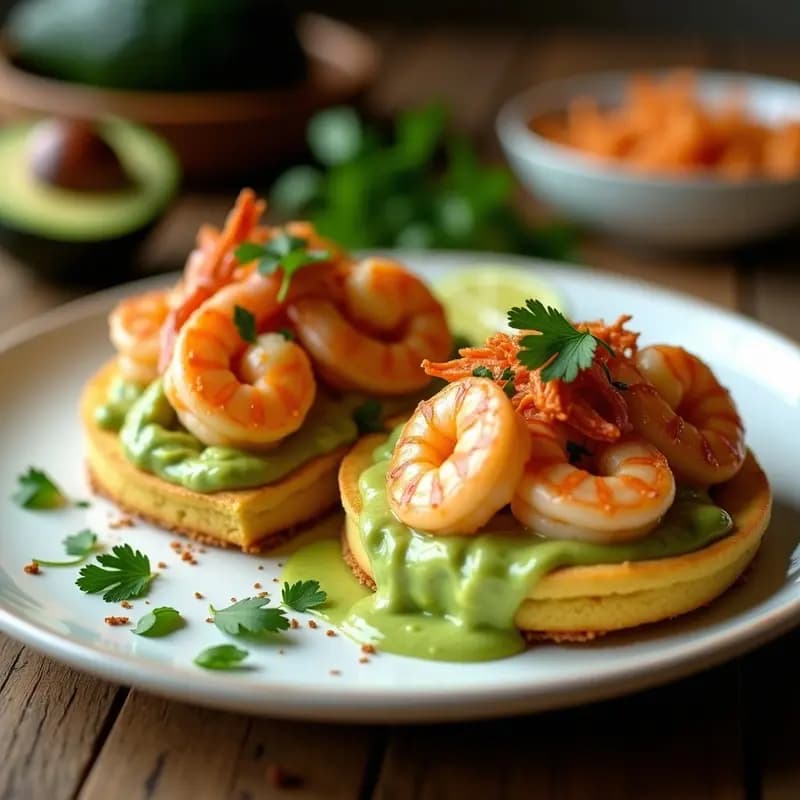 Arepa de camarones y guasacaca: Receta Venezolana en Airfryer con Toque Crujiente