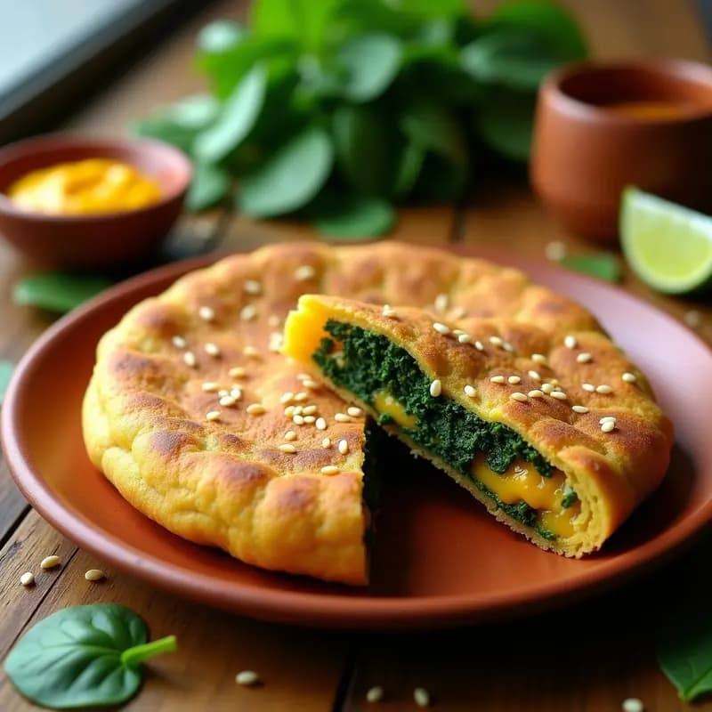 Arepa de Garbanzos y Espinacas: Versión Colombiana Vegana y sin Gluten con Ají