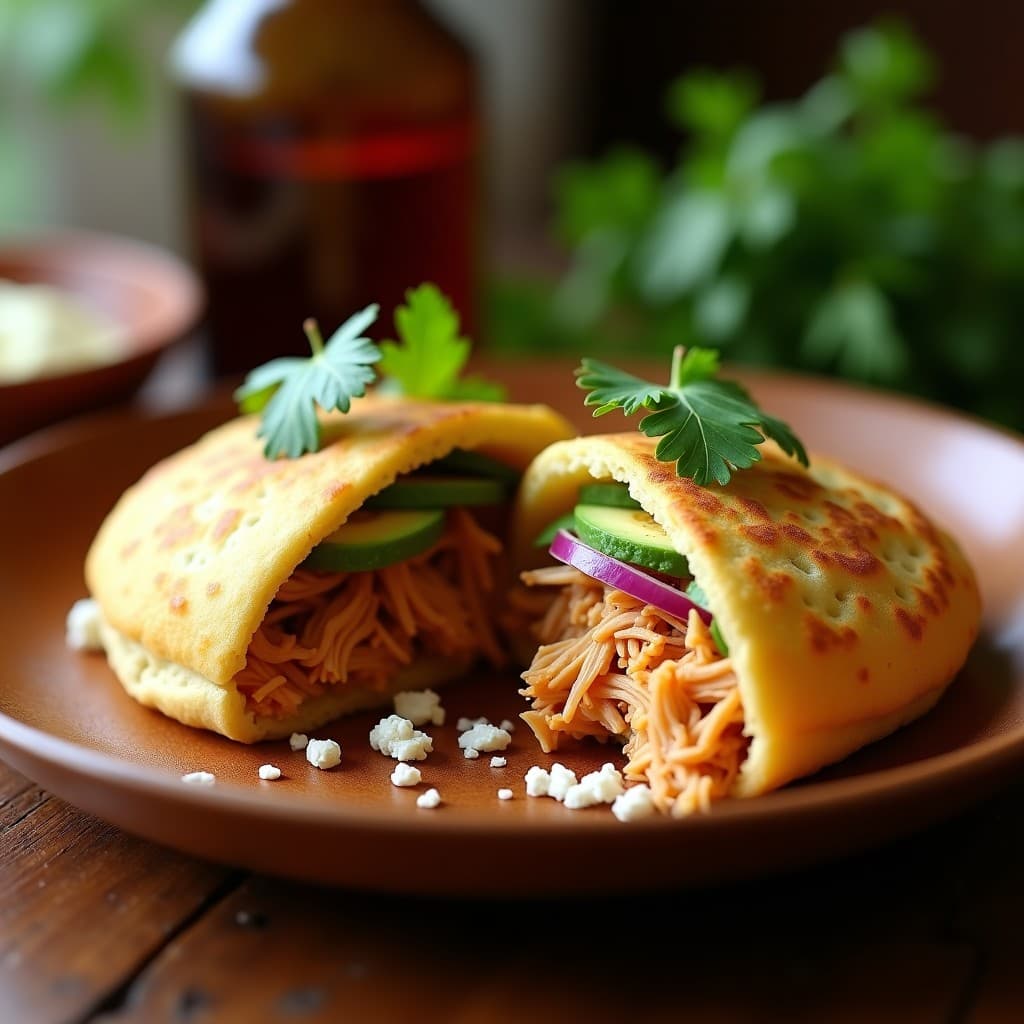 Arepa de Harina de Almendra con Relleno de Pollo al Chipotle: Receta Colombiana Sin Gluten