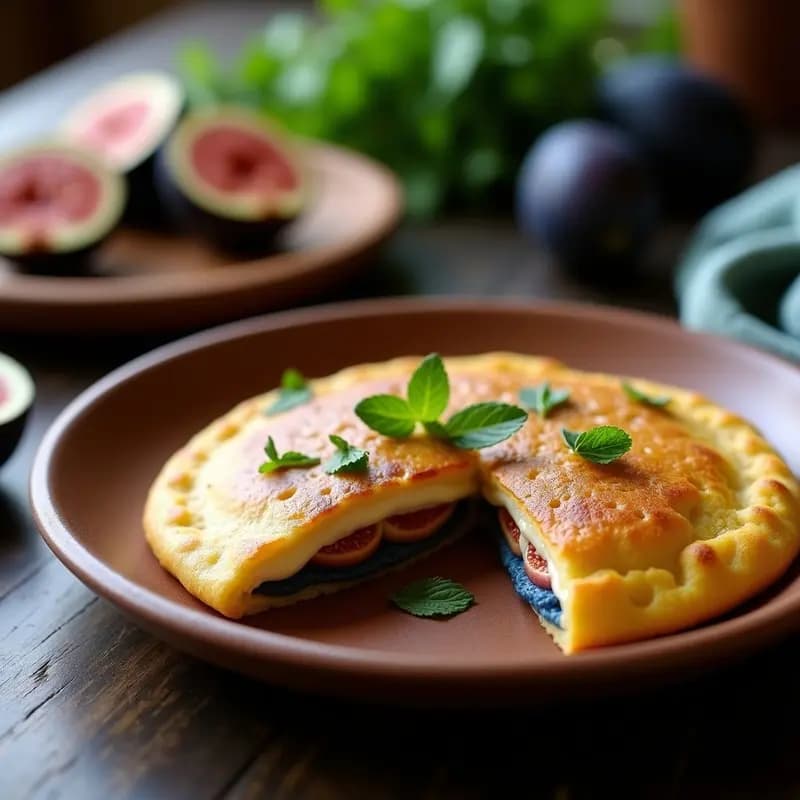 Arepa de Maíz Azul con Queso de Cabaña y Higo: Desayuno Venezolano Dulce-Salado y Sin Azúcar