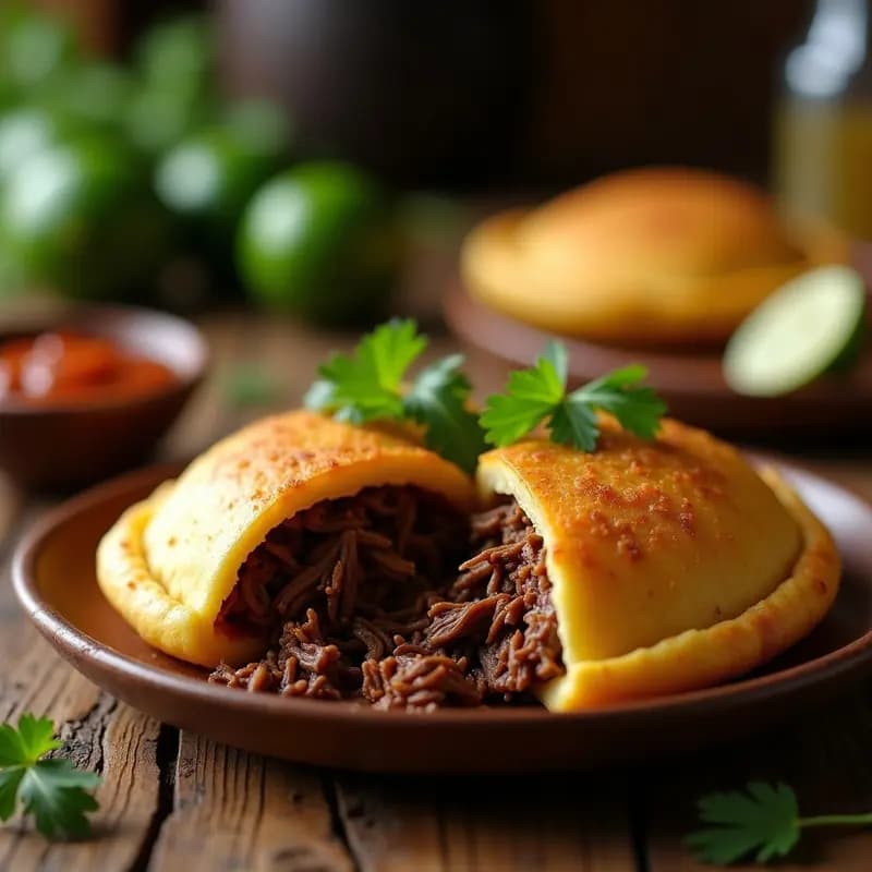 Arepa de Ñame Rellena de Shredded Beef: Receta Colombiana Alta en Proteína