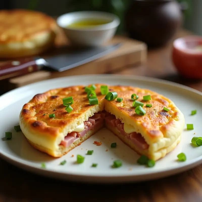 Arepa Argumentina de Queso y Jamón: Receta en Sartén para Desayuno o Cena
